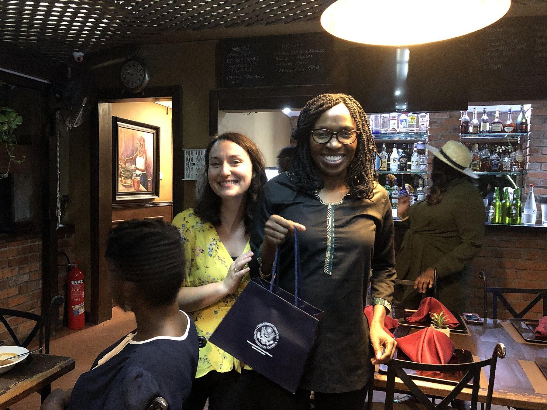 Restaurant scene in Accra