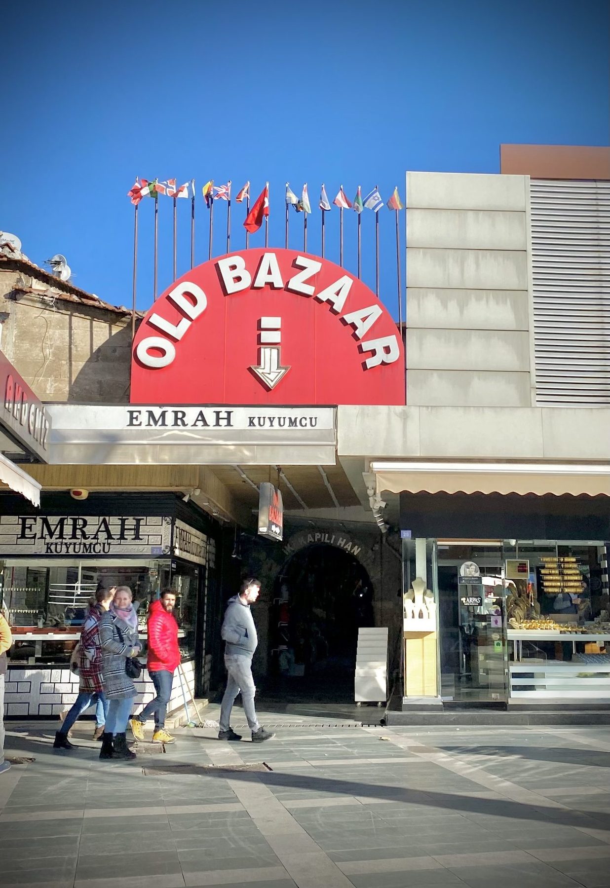 Shopping street or bazaar scene in Antalya