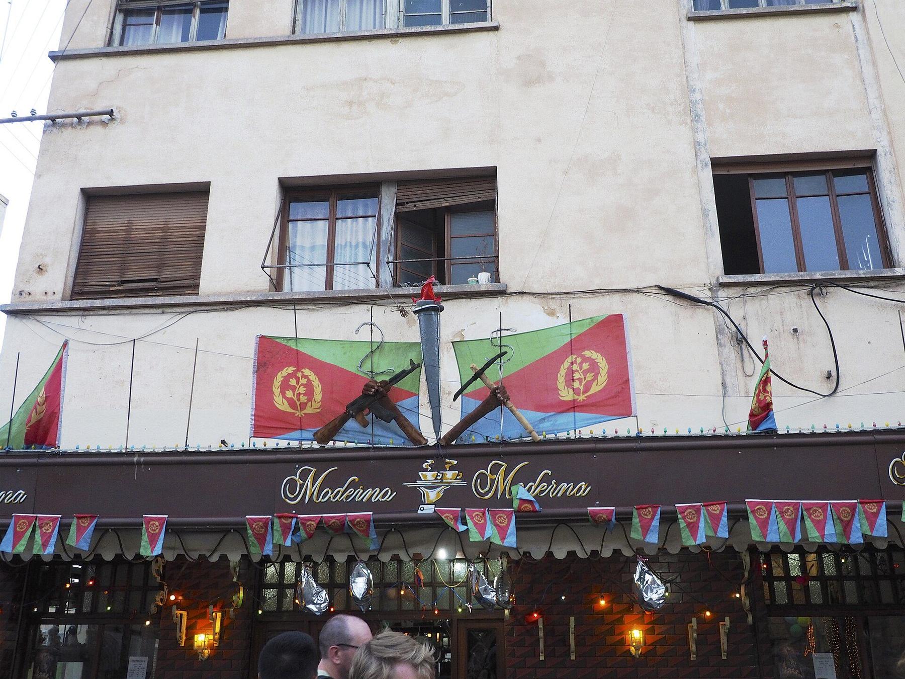 Restaurant scene in Asmara