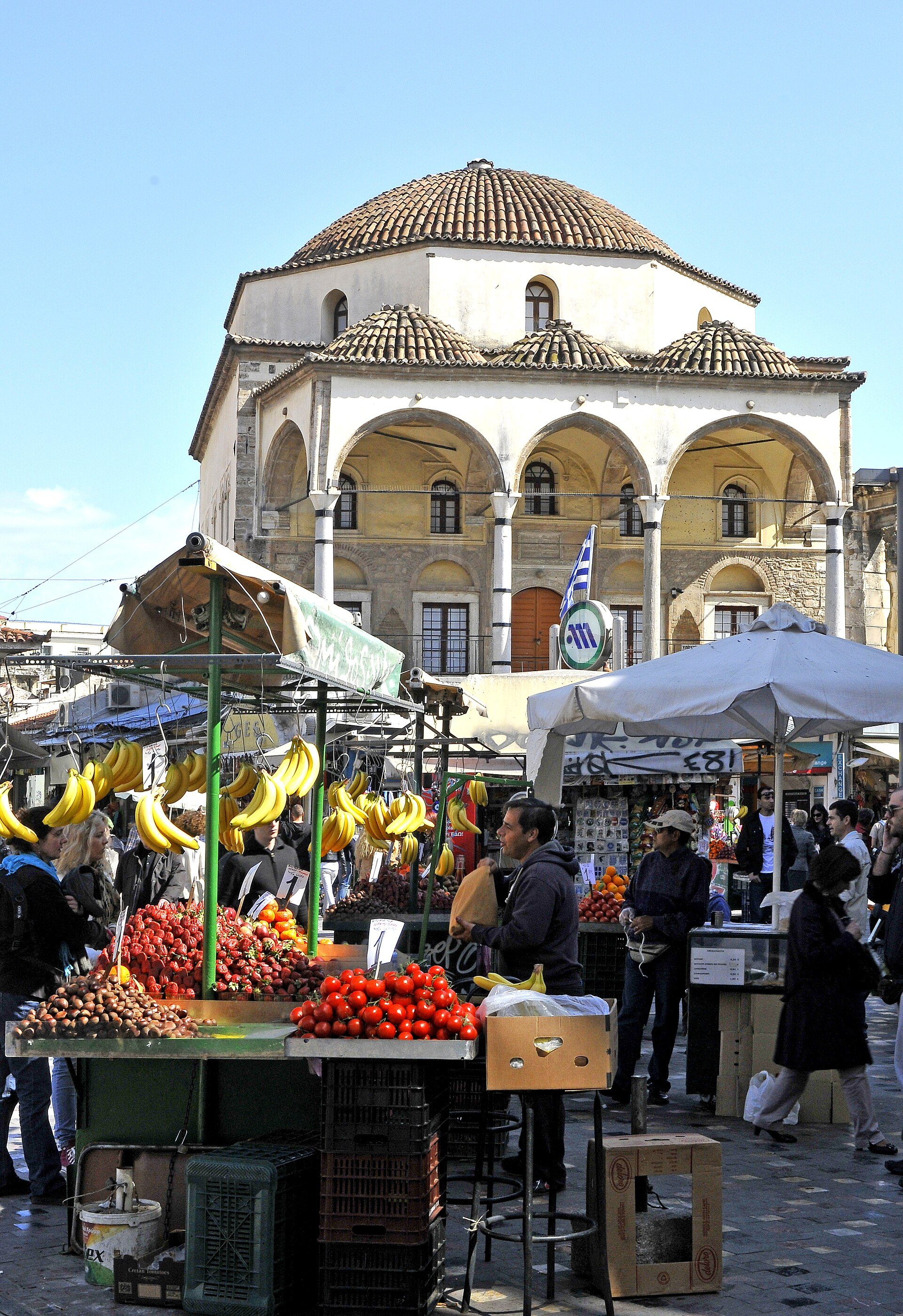 Shopping street or market in Athens