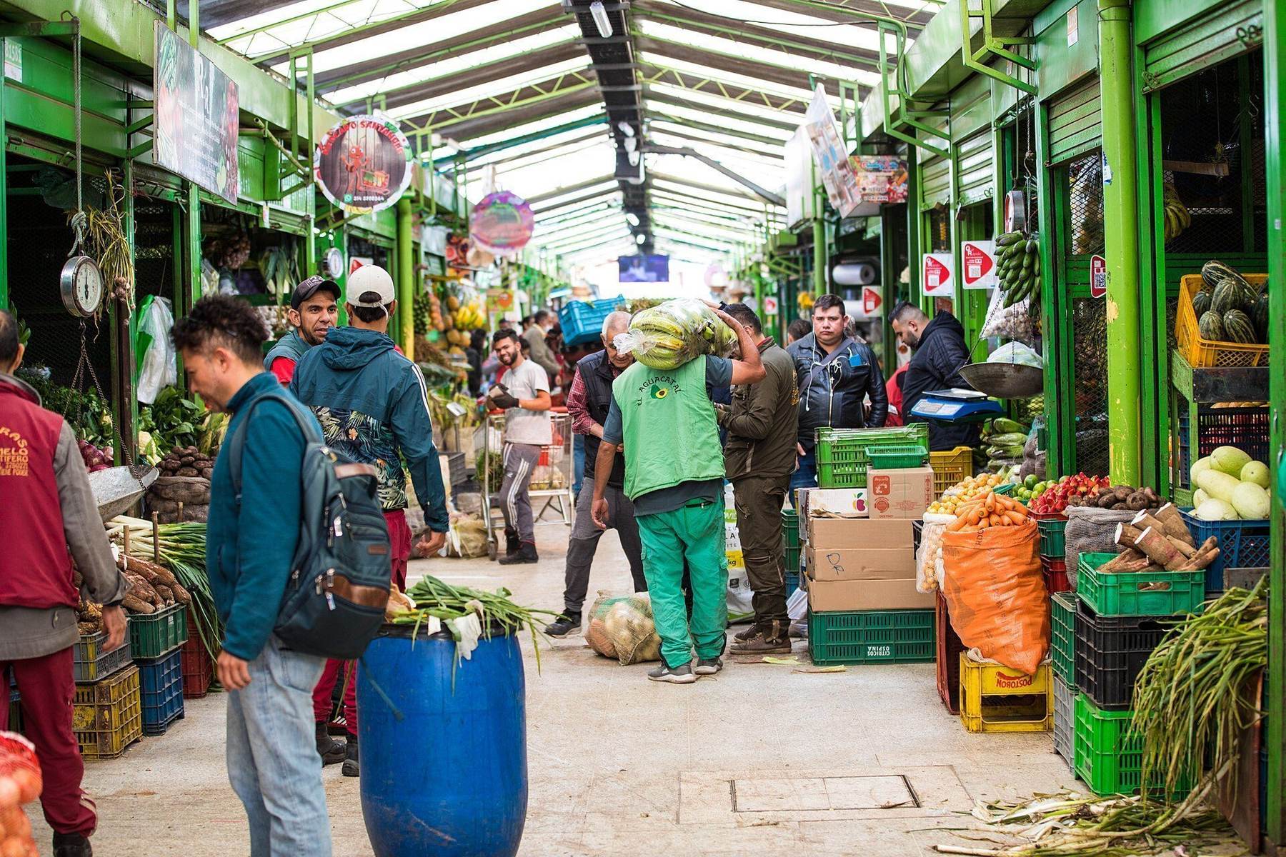 Food market scene in Bogota