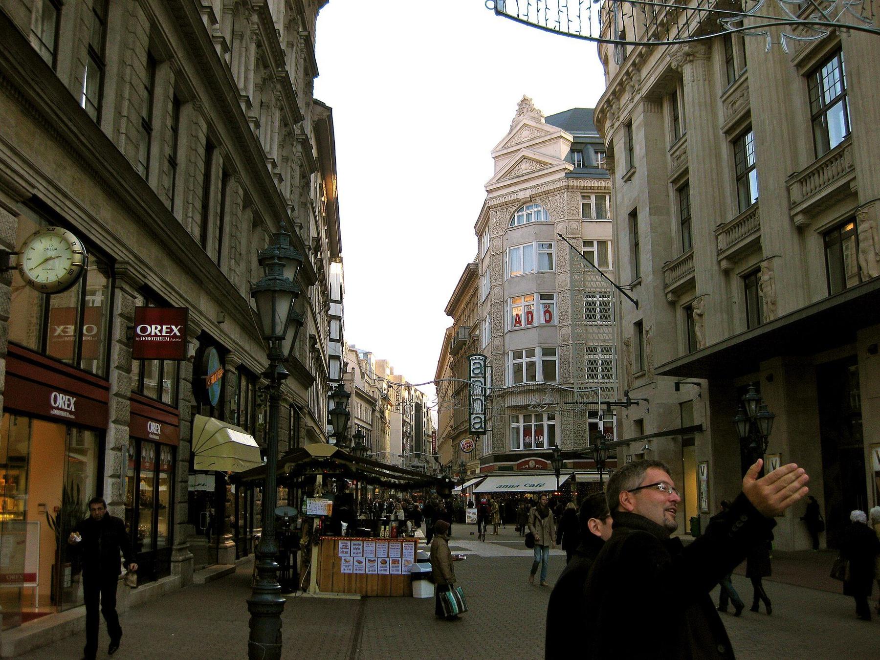 Shopping street in Budapest