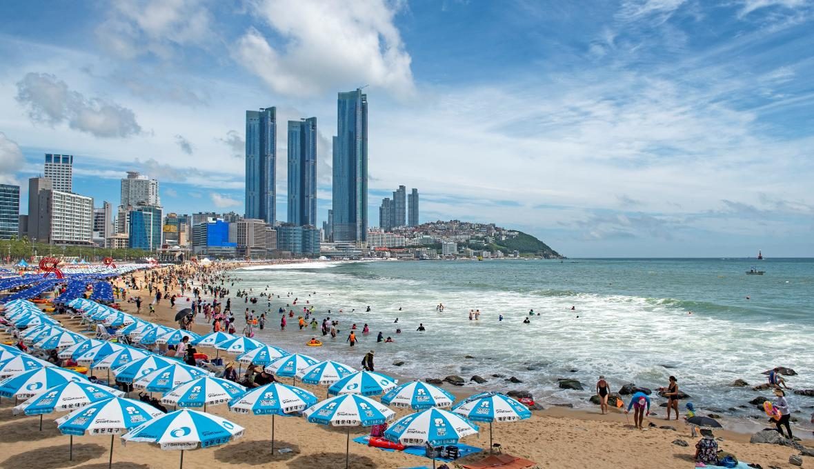 Haeundae skyline and beach in Busan