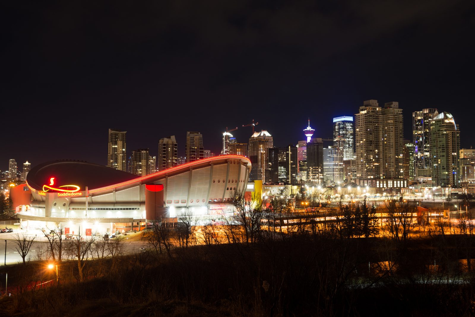 Night skyline in Calgary