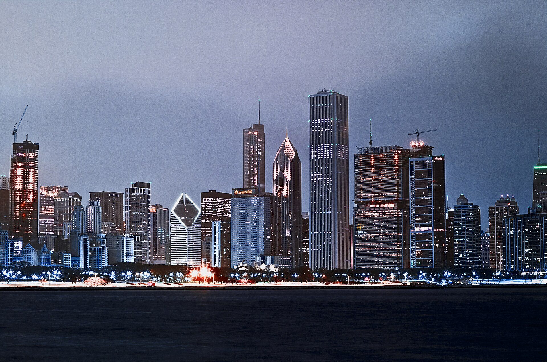 Evening scene in Chicago