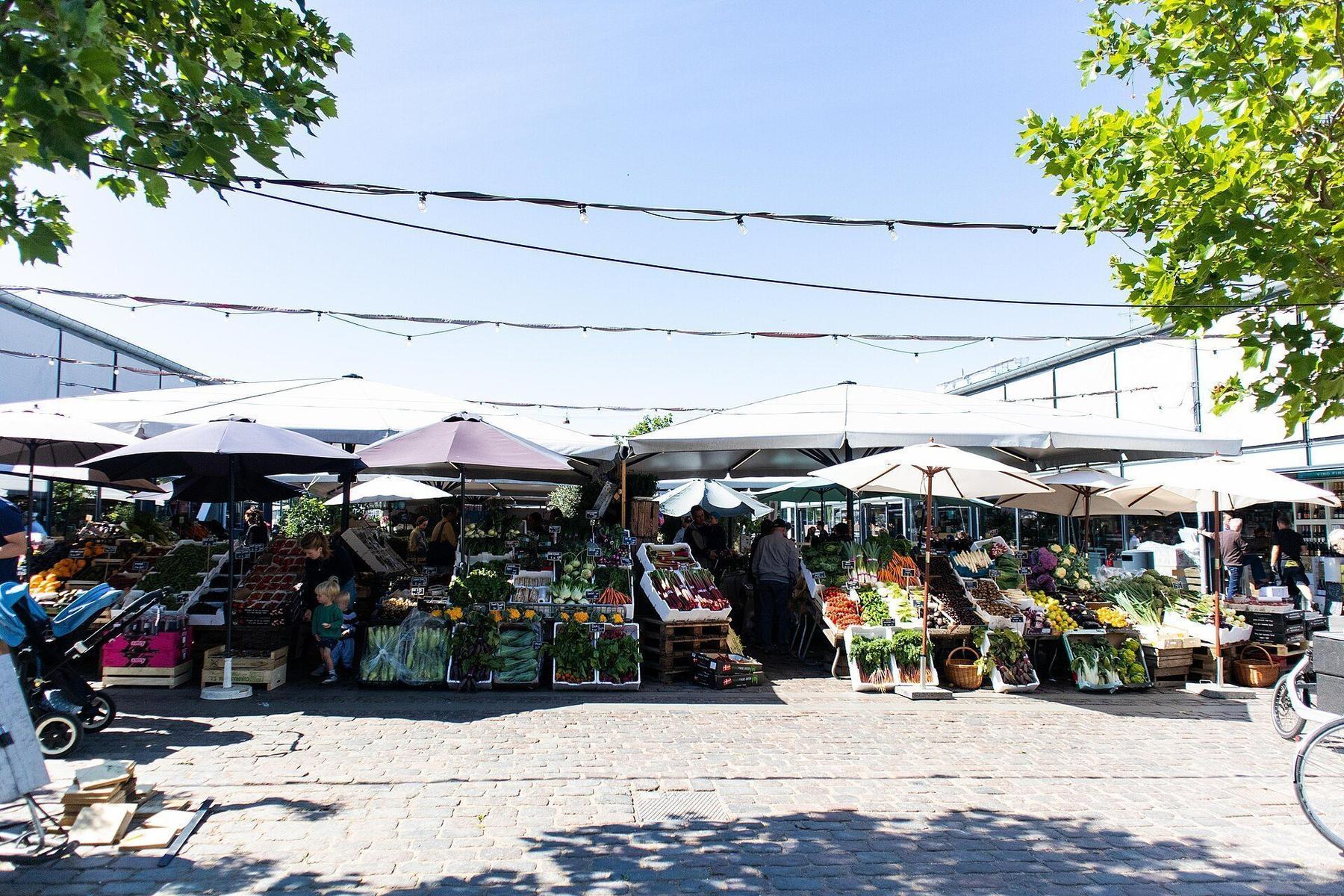 Food hall scene in Copenhagen