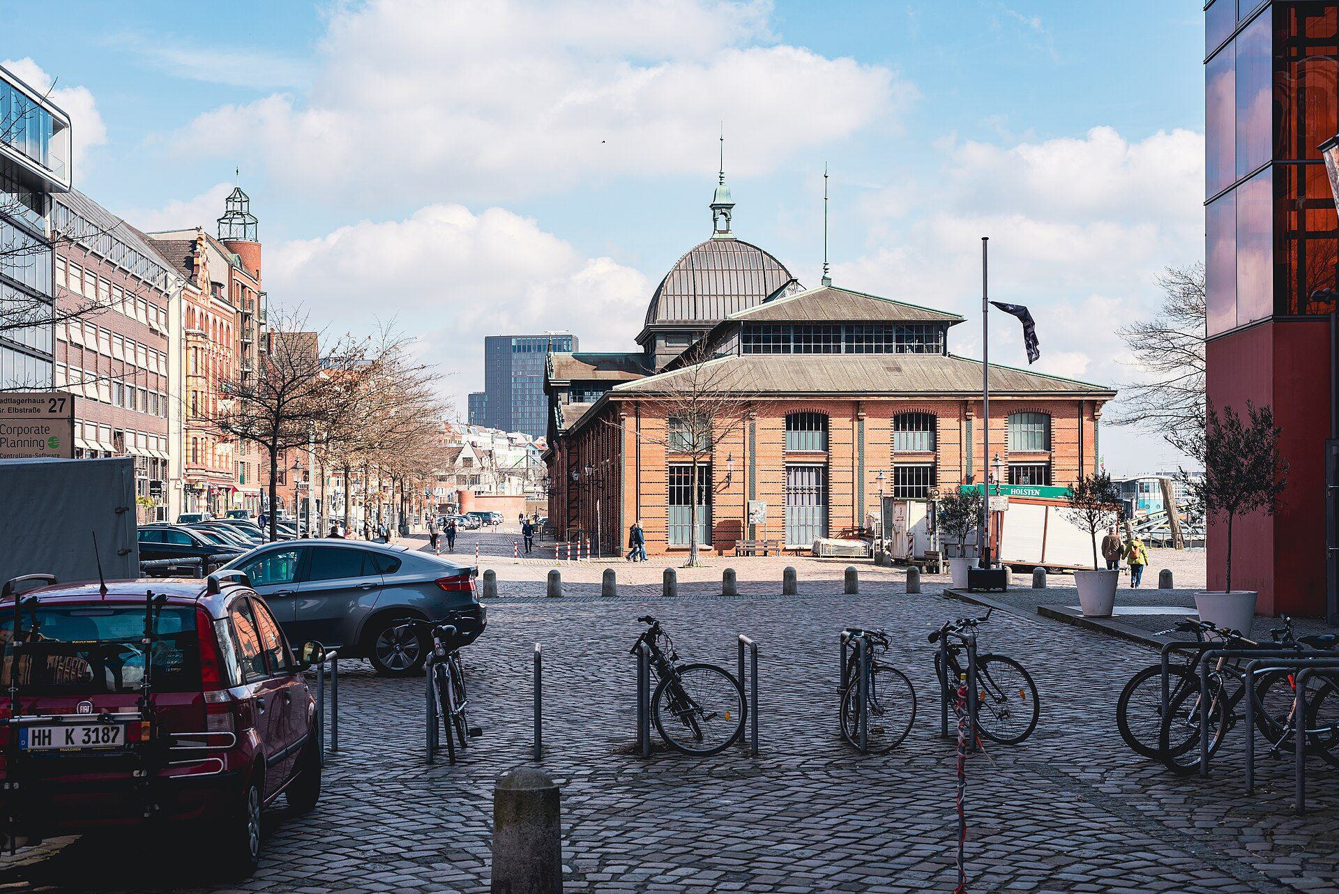 Fish market or seafood scene in Hamburg