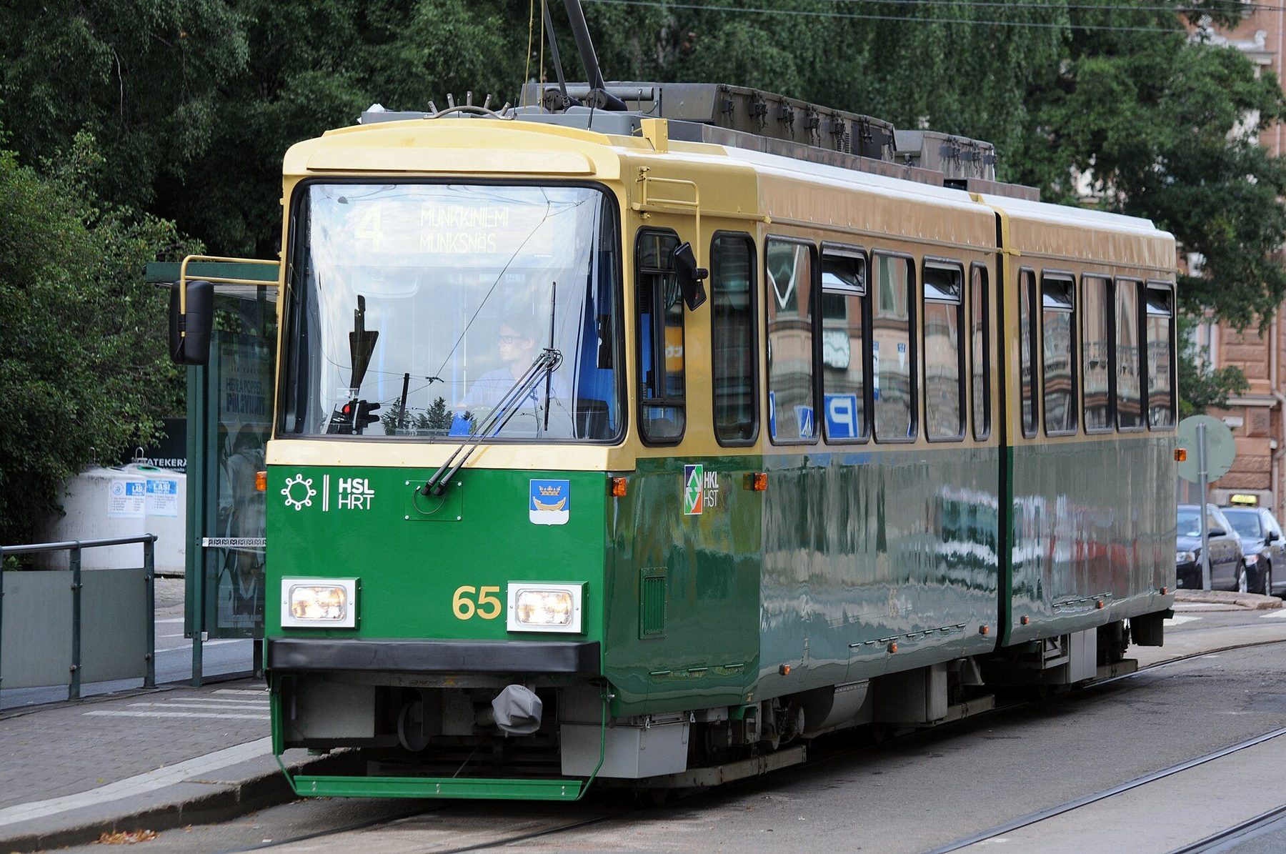 Tram scene in Helsinki