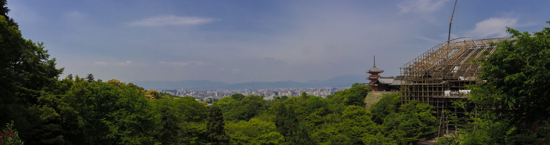 Temple skyline in Kyoto