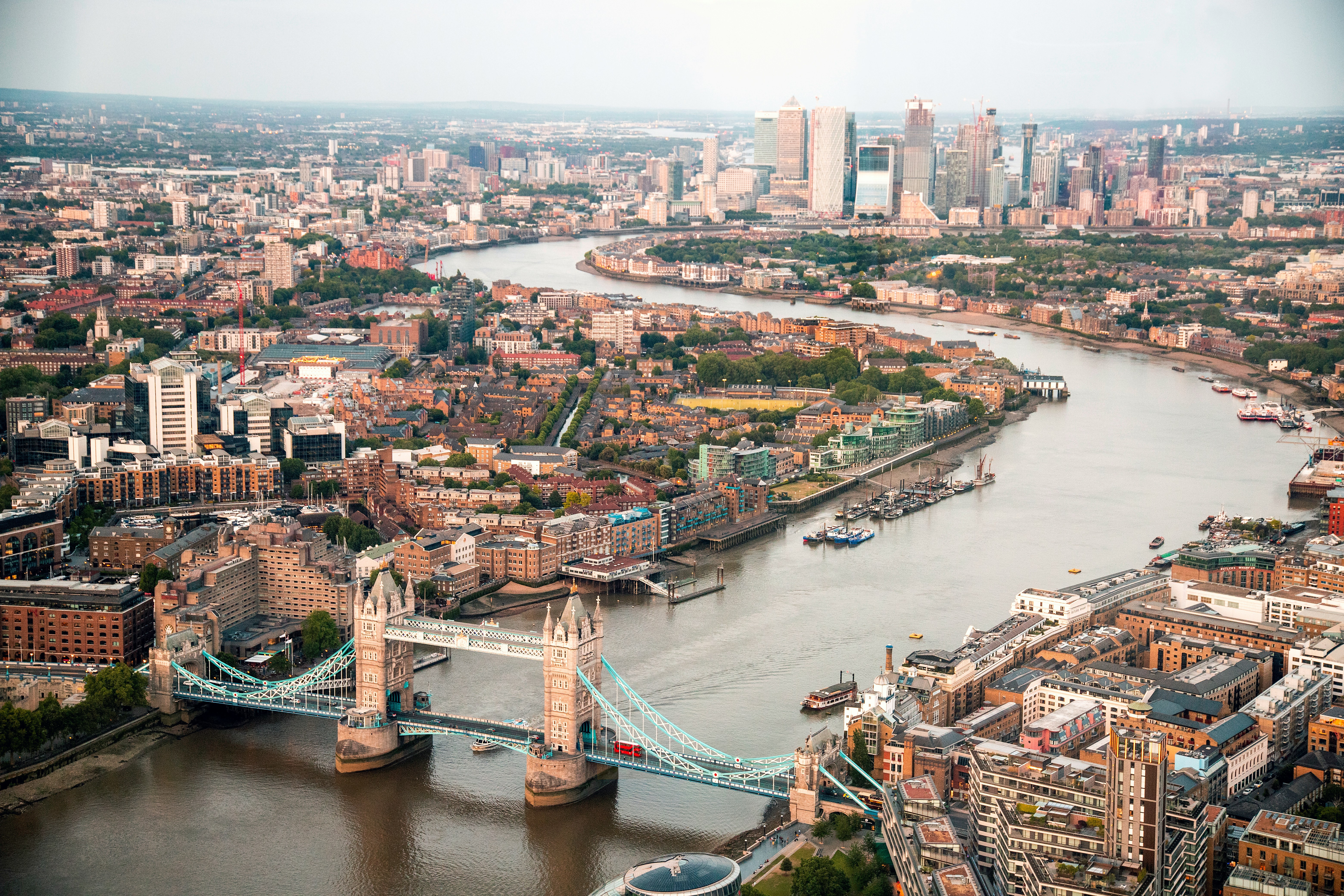 The Shard and the London skyline at dusk