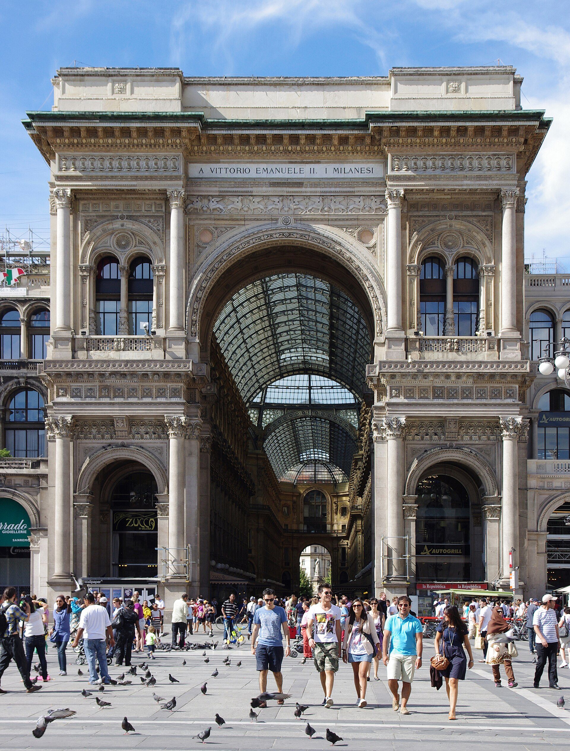 Shopping street or arcade scene in Milan
