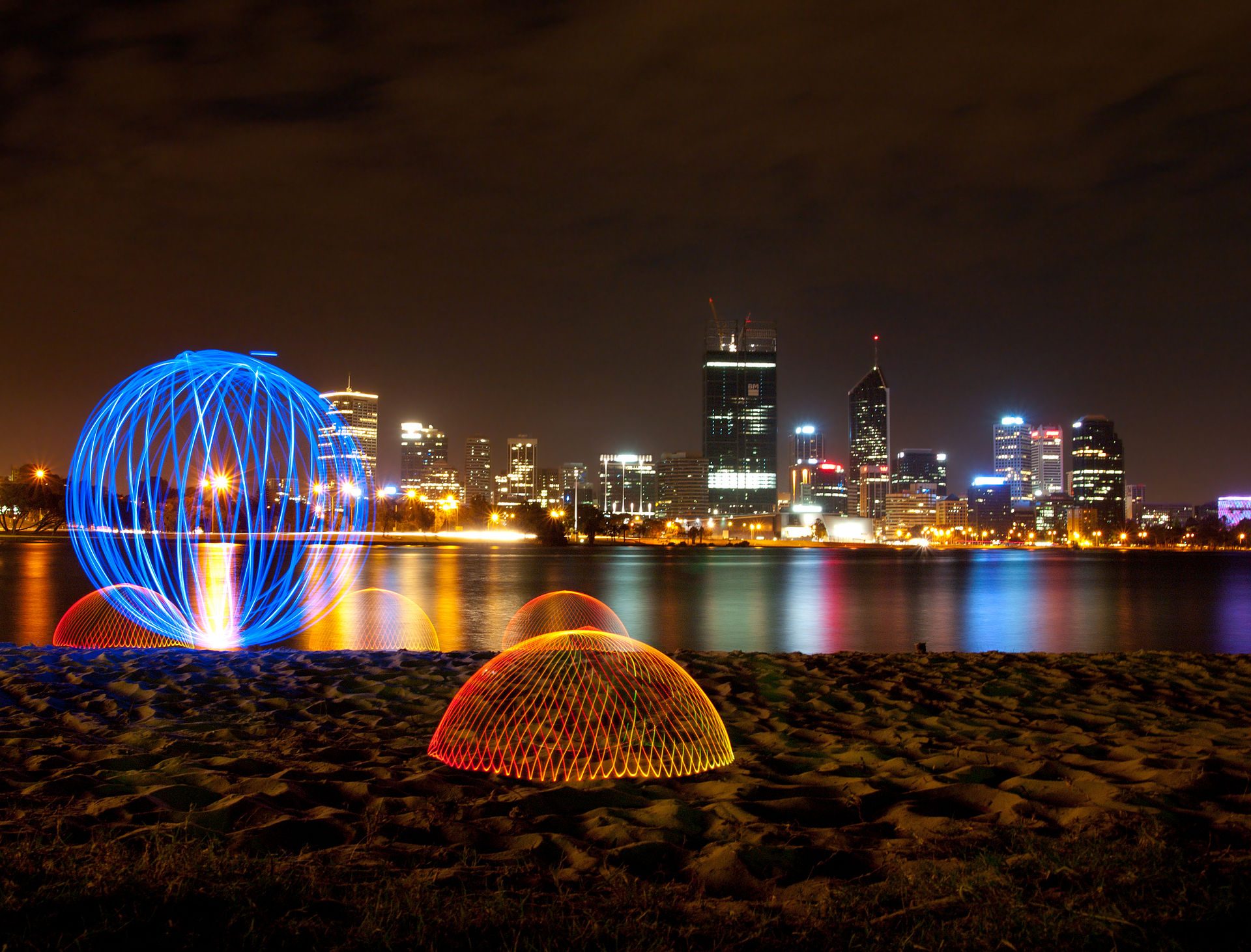 Perth skyline along the Swan River