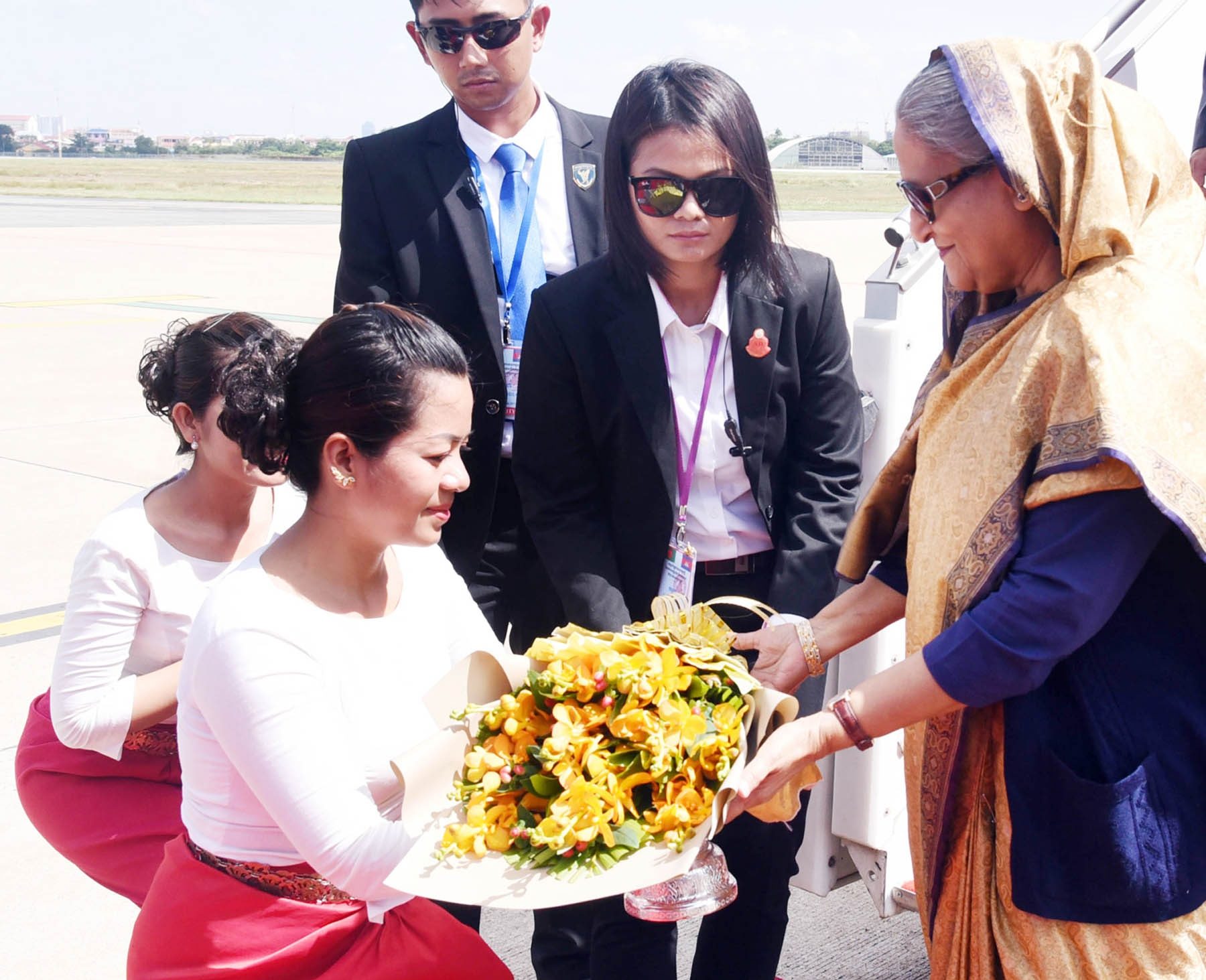 Airport or transfer scene in Phnom Penh