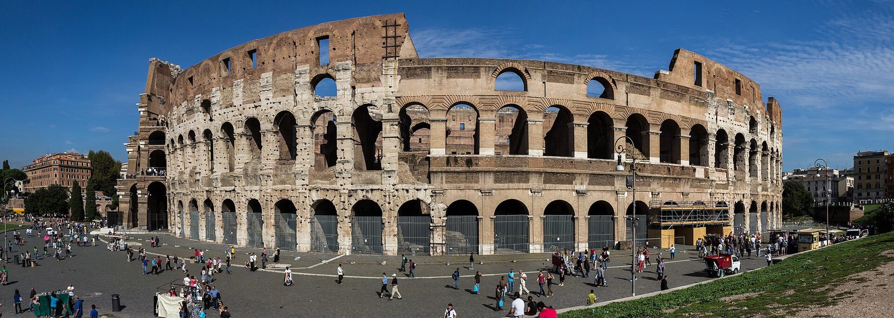 Colosseum exterior wide shot in Rome