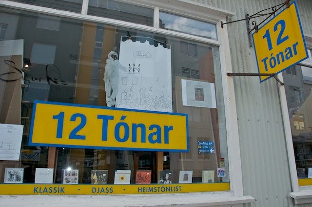 Shopping street scene in Reykjavik