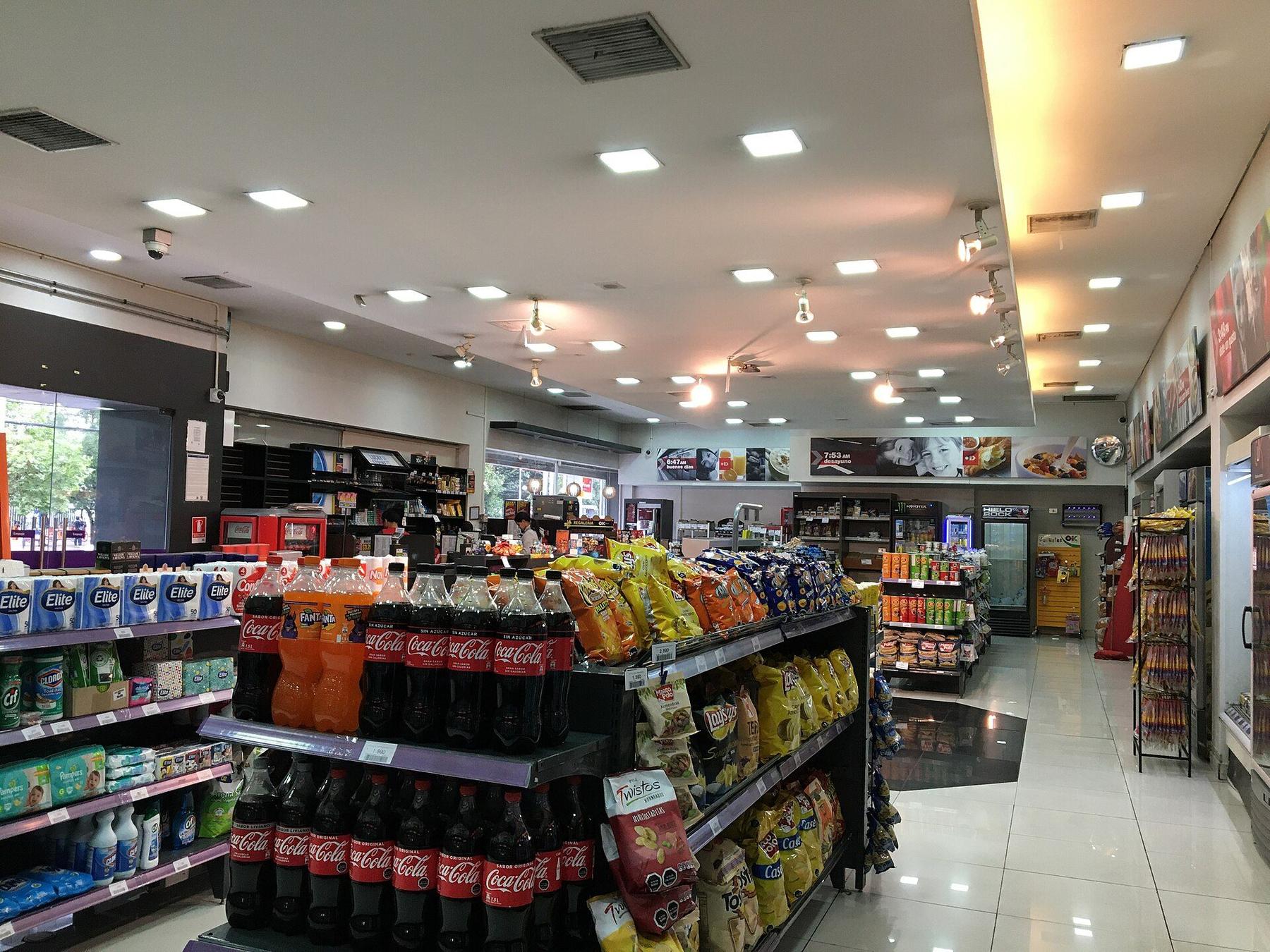 Shopping street or market scene in Santiago