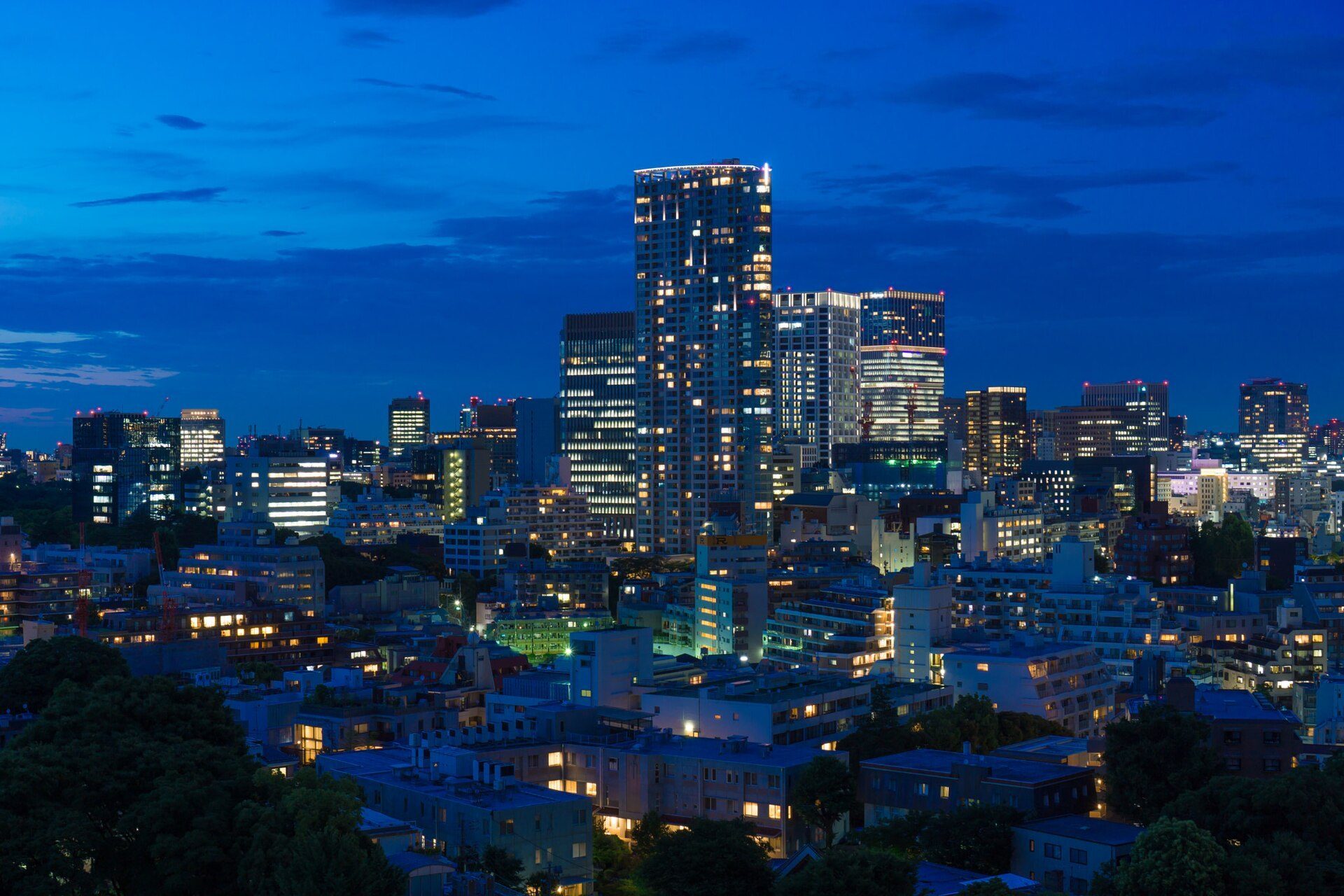 Tokyo skyline at dusk
