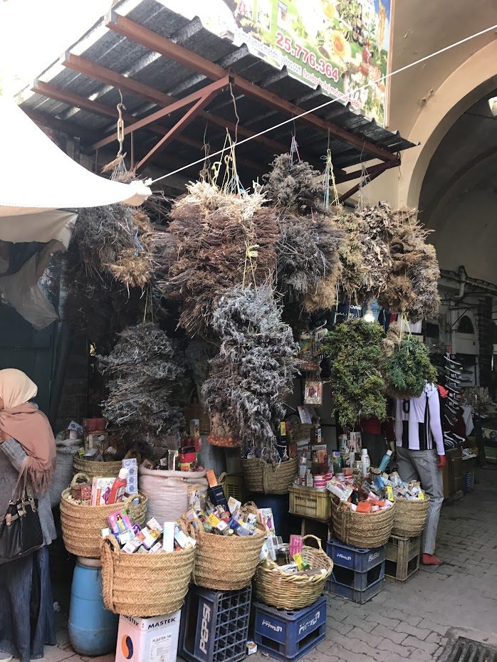 Souk shopping scene in Tunis