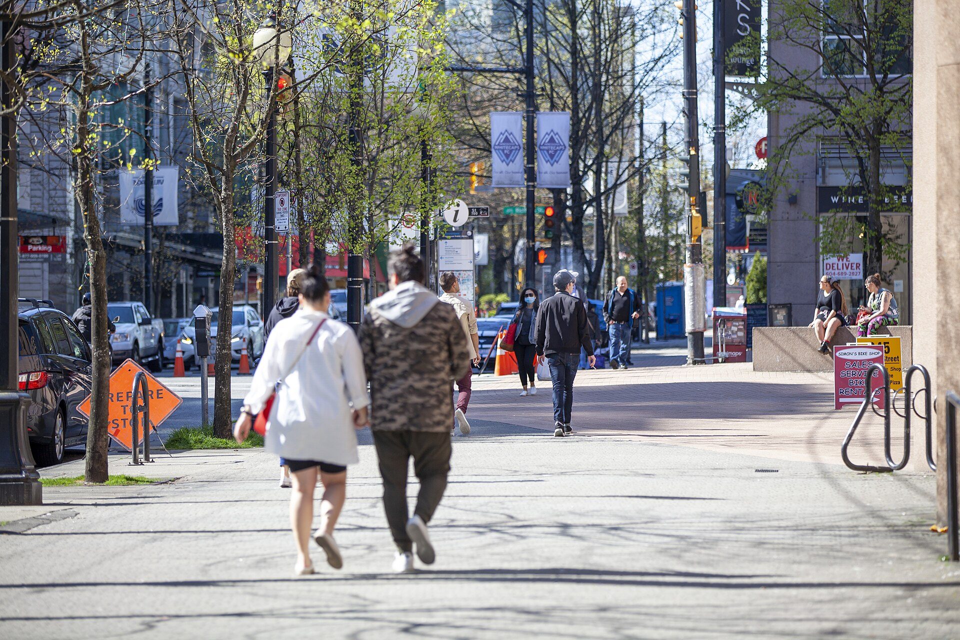 Shopping street scene in Vancouver