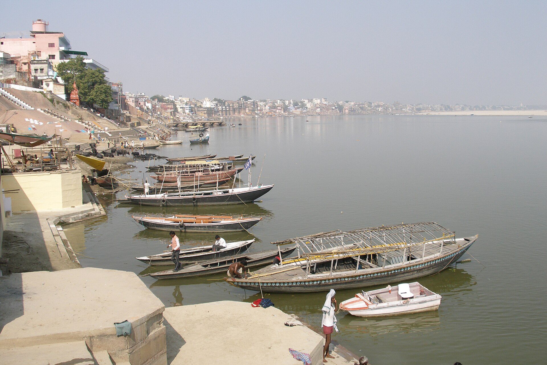 Boats on the Ganges in Varanasi