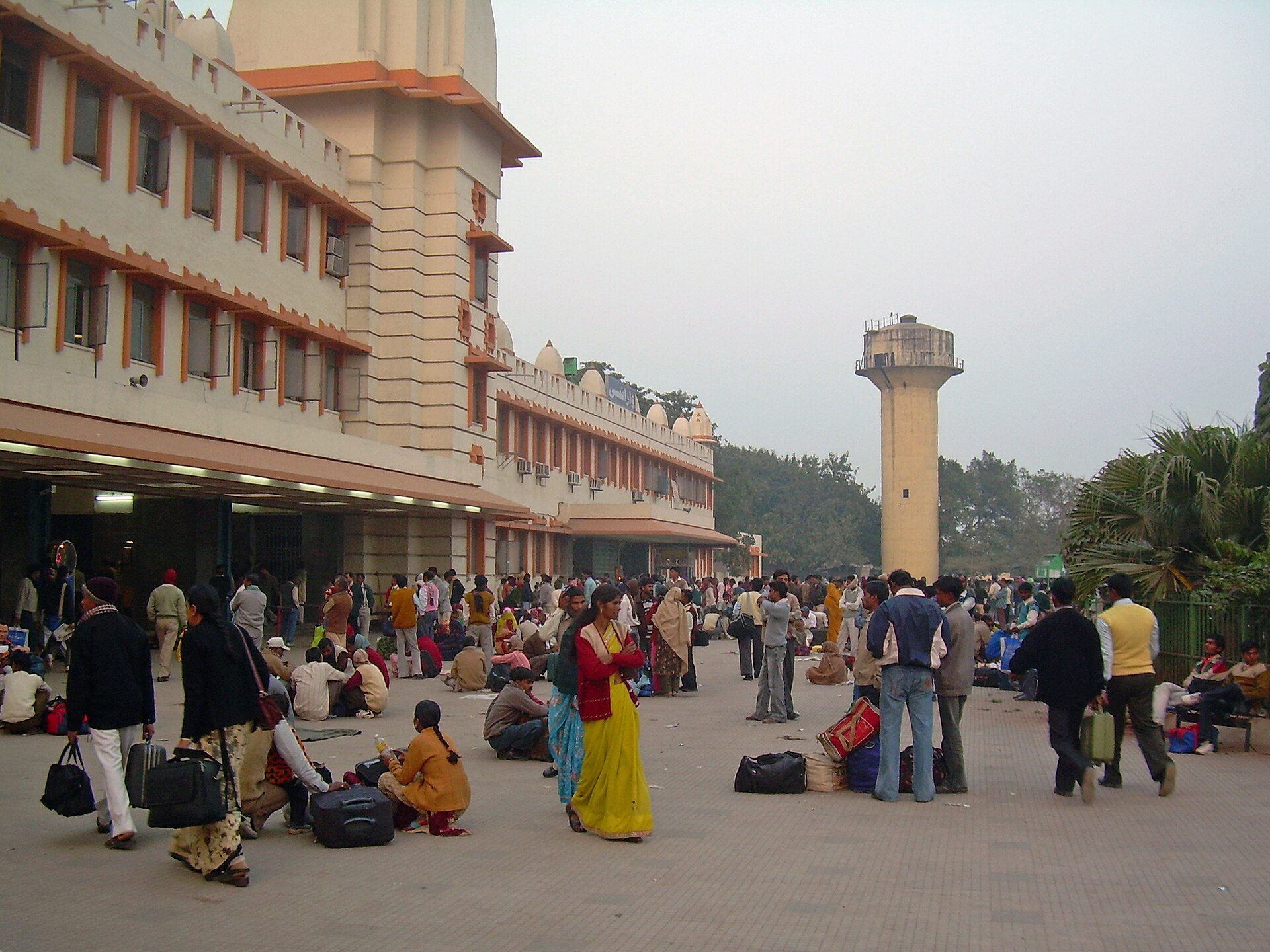 Railway station scene in Varanasi