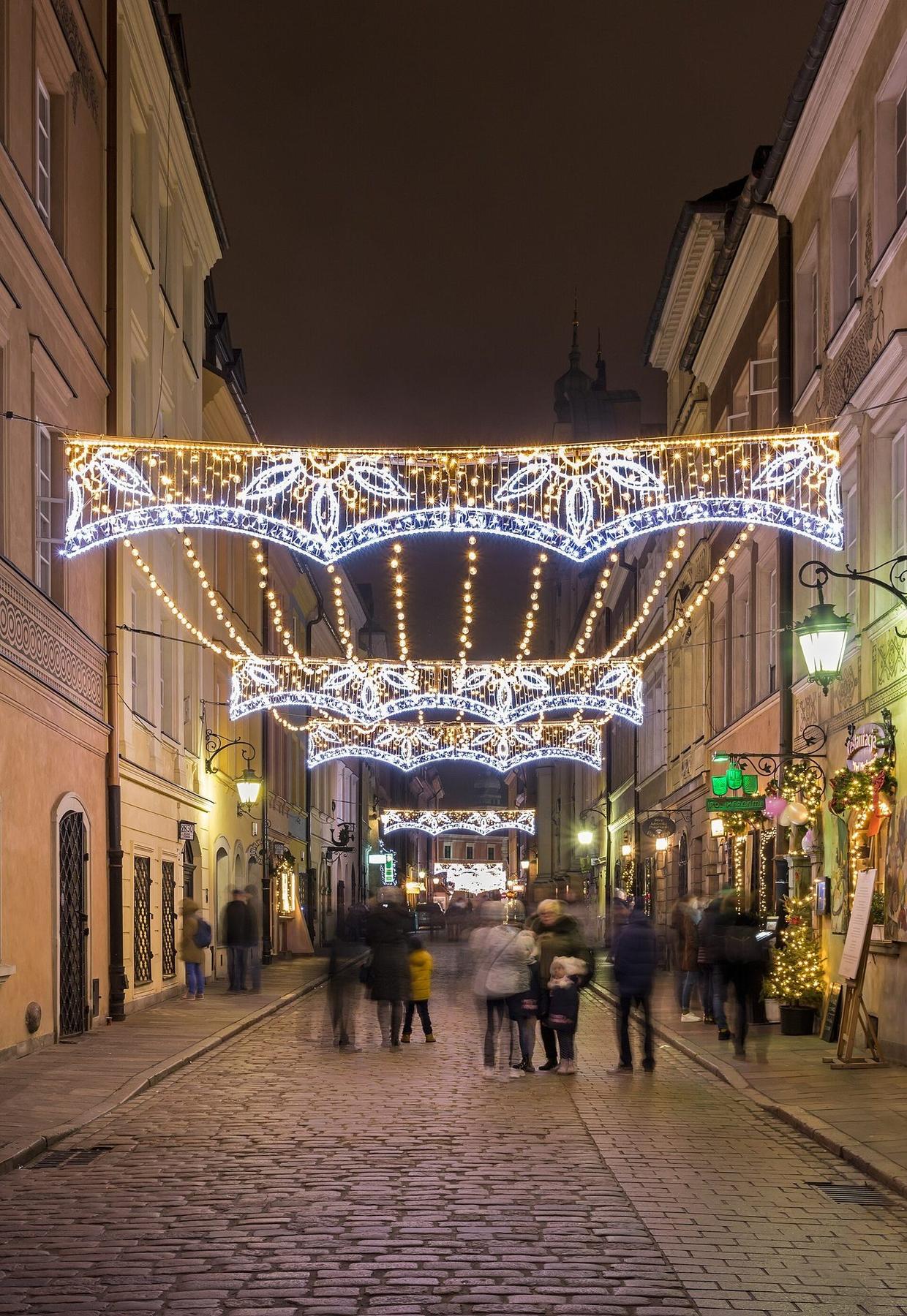 Warsaw old town over the square